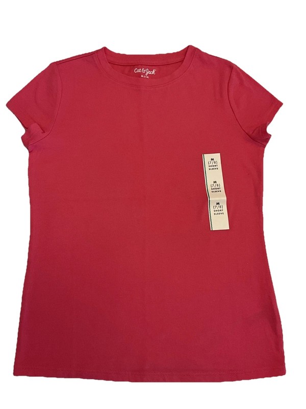 Cat & Jack Girls Paradise Pink Short Sleeve T-Shirt Size M (7/8) NWT