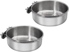 2 Pcs Medium Bird Feeding Dish Cups,Parrot Food Bowl Cage with Clamp Holder S...