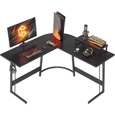 Large Corner Desk for Home Office, 47 Inch L-Shaped Computer Desk with Ample Mon
