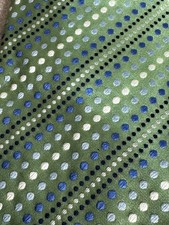Gb Men's Tie Green Blue Polka Dot Silk Classic Length