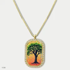 Stunning Tree Of Life Pendant Necklace Chain Picture Dog Tag Chain Gift Design D