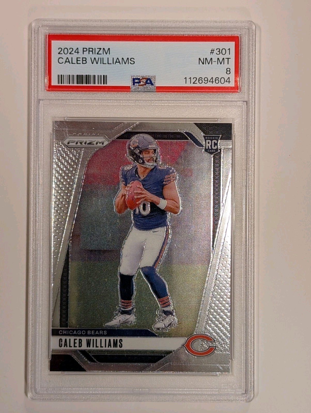 2024 PANINI PRIZM #301 CALEB WILLIAMS ROOKIE RC PSA 8