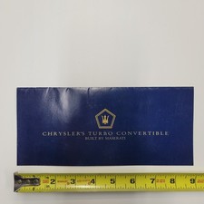 1989 Chrysler Tc By Maserati Turbo Convertible Sales Brochure Original Ad