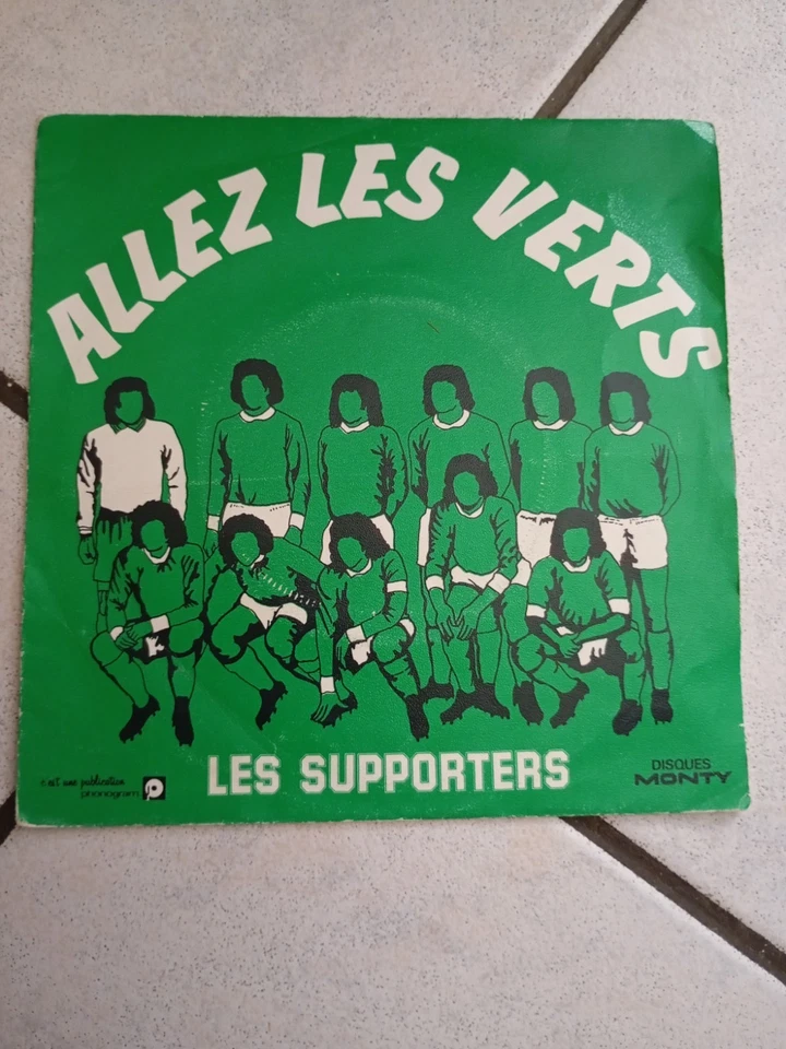 Rare AS Saint-Étienne 45t de 1976 ALLEZ LES VERTS LES SUPPORTERS DISQUE MONTY - Photo 2/4