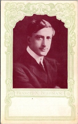 Francis X Bushman Silent Film Star Postcard Dr Miles Anti-Pain Pills Ad Early