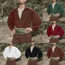 Déguisement capitaine pirate Renaissance chemise médiévale vintage uniforme h