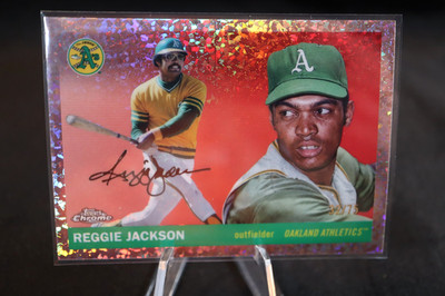 2025 Topps Chrome Platinum Anniversary Reggie Jackson Rose Gold Mini Diamond /75
