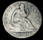 1853 Seated Liberty Half Dollar Arrows and Rays