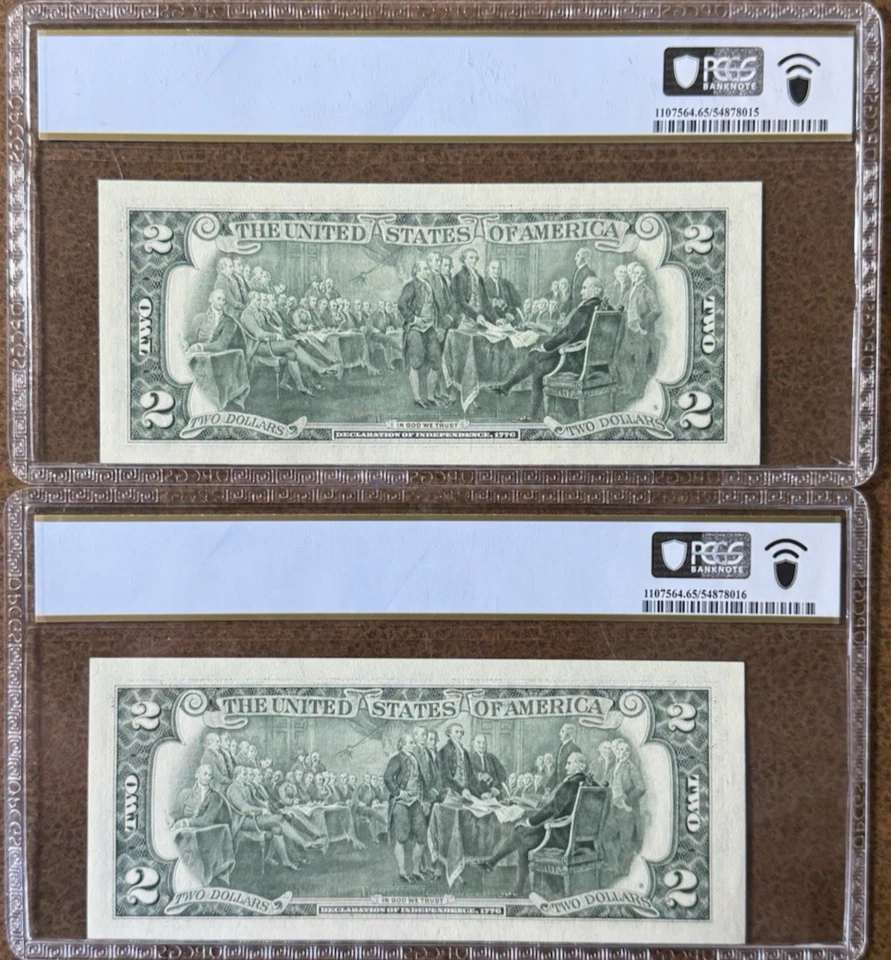 $2 2003 FRN Minneapolis PCGS 65 PPQ Fr. 1937-I* LOW SERIAL # SEQUENTIAL PAIR - Image 2 of 3