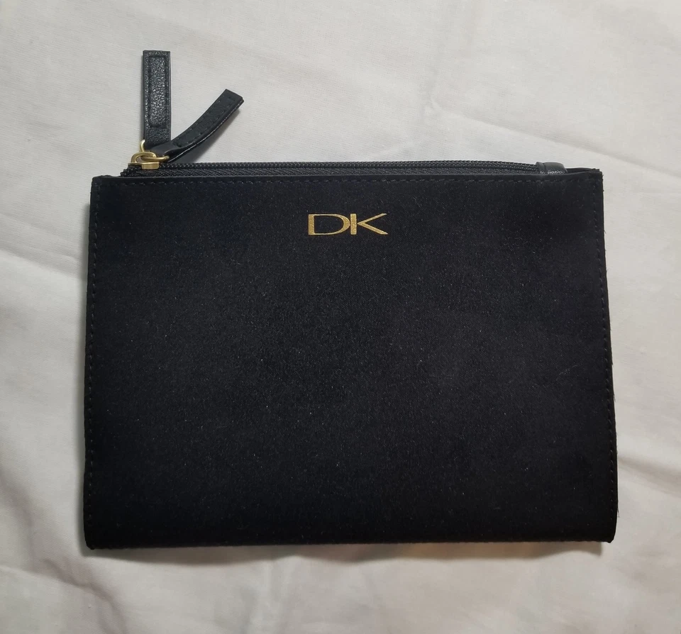 Bolso de Maquillaje Cosméticos Donna Karan Doble Plegable Negro Imitación Gamuza/Imitación Cuero Nuevo sin Etiquetas Foto 3 de 4