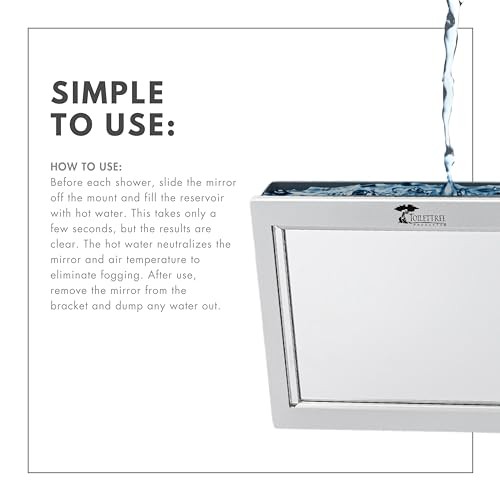 Original LED Fogless Shower Mirror with Squeegee - Picture 3 of 7