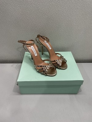 Aquazzura Tequila Sandal 105 Women's US 8, Light Copper