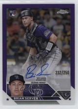2023 Topps Chrome Rookie Purple Refractor 232/250 Brian Serven #RA-BS Auto oh8