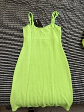 Fashion Nova Raven Mini Bodycon Dress Lime Sleeveless Strappy Size S