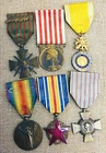 WW1 Era Original French Military War Medals & Ribbons Militaria Collection