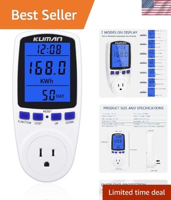 Comprehensive Watt Meter: Monitor Voltage, Amps & Energy Costs Effortlessly