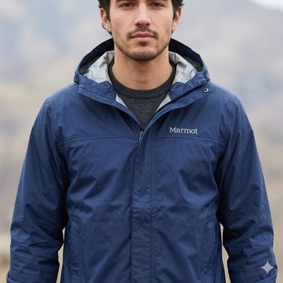 Marmot PreCip Eco Jacket Mens Medium Arctic Navy Blue Waterproof Rain Shell NEW