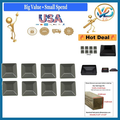 #ad Plastic Black Fence Post Caps 4x4 3 5 8quot; Pressure Treated Wood 8 Pack $23.87