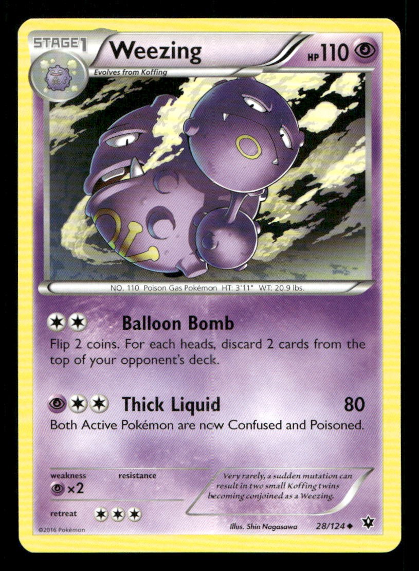 Weezing 28/124 Fates Collide LP Pokemon