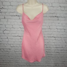 Urban Outfitters Pink Cowl Neck Spagetti Strap Unlined Mini Slip Dress Size XS