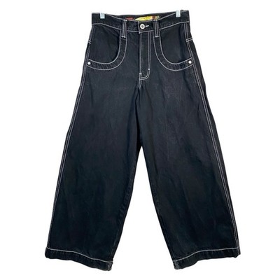 Vintage JNCO Twin Cannon 26″ Leg Opening Jeans 28x30 Jet Black