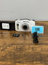 Nikon Coolpix S32 13.2MP Waterproof Shockproof Camera White w/ Charger SD Card