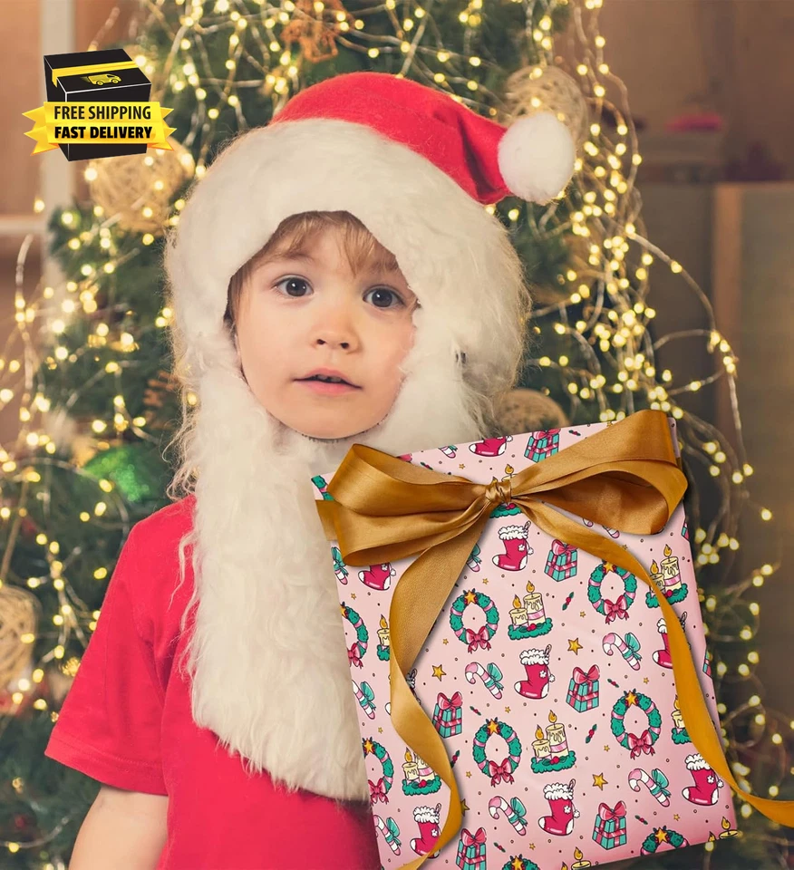 Christmas Wrapping Paper & Gift Bags - Red, Green & White Tissue Paper - Christm - Image 3 of 4