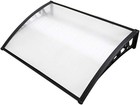 <!--F#f_0-->Instahut Window Awning Brown PC Panel with Black Bracket Outdoor Sun Shade<!--F/-->
