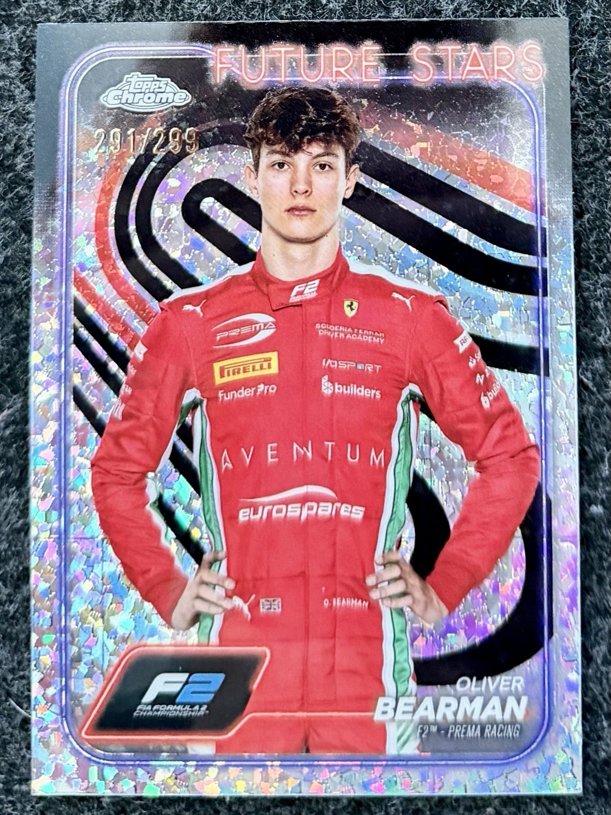 2024 Topps Chrome F1 #21 OLIVER BEARMAN Mini Diamond Refractor /299