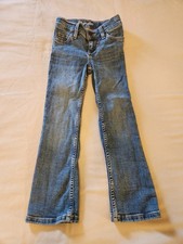 Wrangler Girls Size 5 Regular Boot Cut Blue Jeans With Adjustable Waist