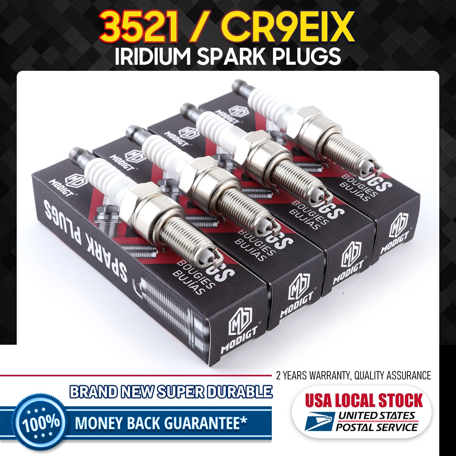 4pcs Iridium IX Spark Plugs For Honda Husaberg Kawasaki Suzuki Yamaha CR9EIX