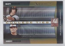 2008 Donruss Elite Extra Edition College Ties Gold Jordy Mercer Matt Mangini 0j0