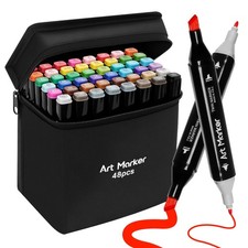 48 Alcohol Markers Set,Dual Tip Art Markers for Adult Coloring, Alcohol Marke...