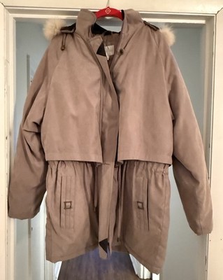 VTG Women s Worthington Thermolite Plus Coat w/Faux Fur Detachable Hood Large