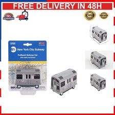 Daron MTA Subway Pullback Toy w/ Light  Sound TT3501 Grey