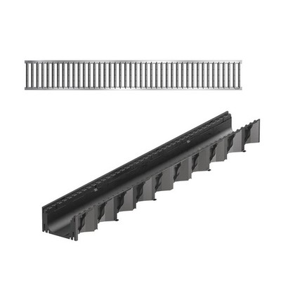 ACO Self  Entwässerung Rinnenelement Hexaline mit Stegrost Stahl vz. 1m Rinne