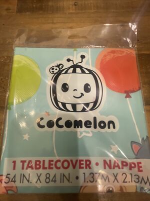 COCOMELON TABLECOVER PLASTIC Birthday 54'' X 84'' Table Cover - FREE SHIPPING!