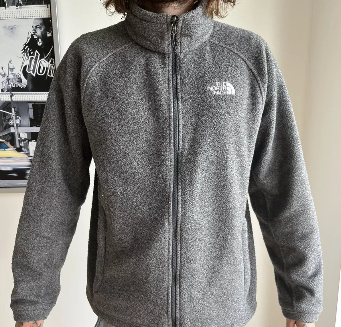 Mens grey north deals face fleece