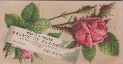 Mrs G E Burke Portland Oregon Palace of Fashions Dress Making Pink Rose KPV2