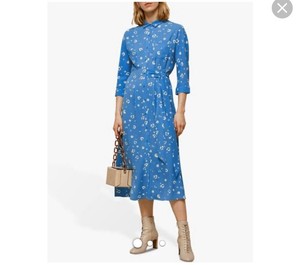 blue animal print shirt dress