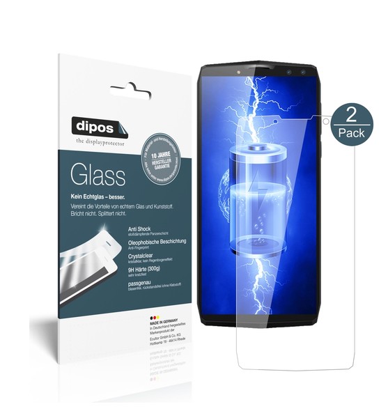 2X Schutzfolie FüR Blackview P10000 Pro - Anti-Shock 9H Folie Dipos Glass-image