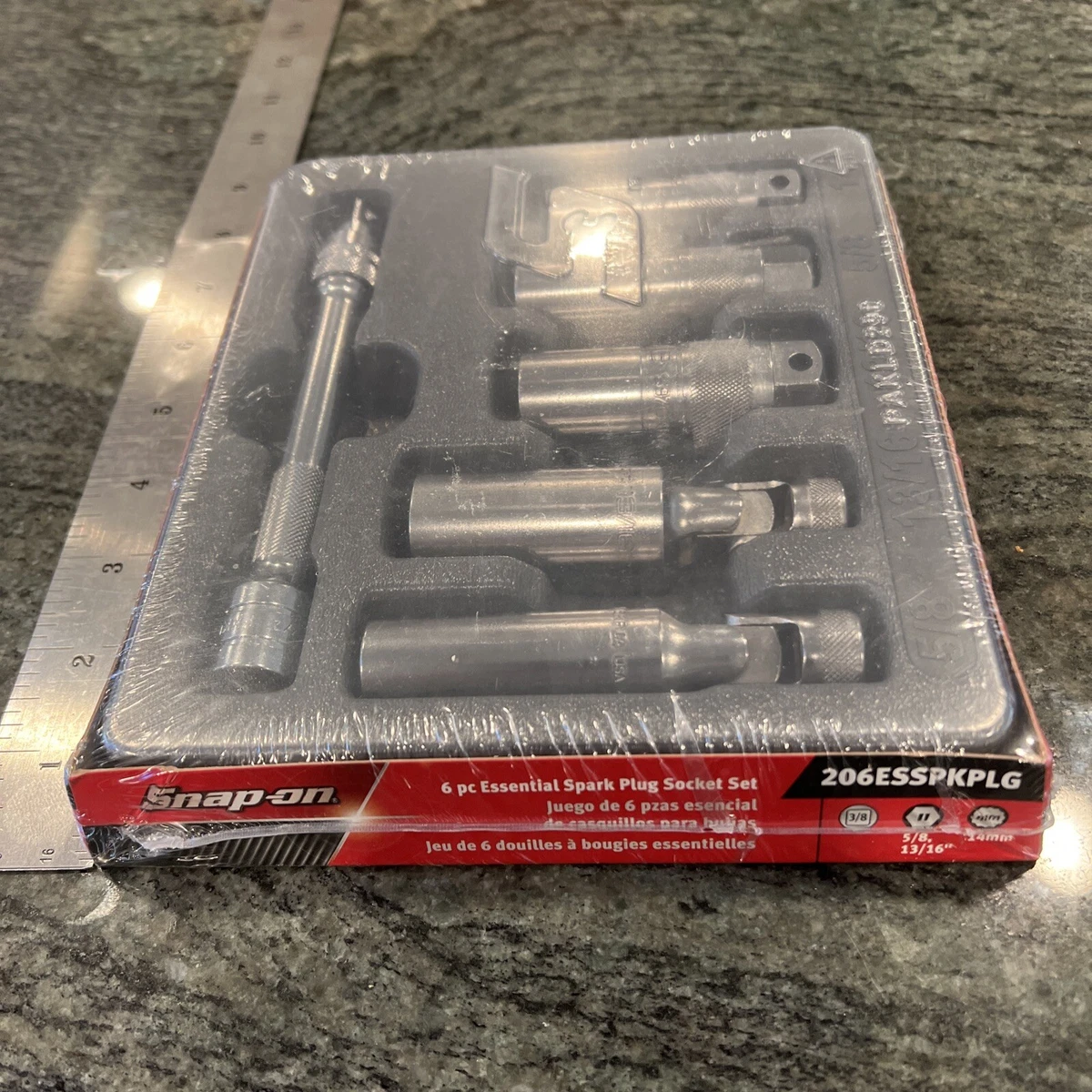 Snap On 206esspkplg 6 pc essential spark plug socket set 5 8 13 16 14mm