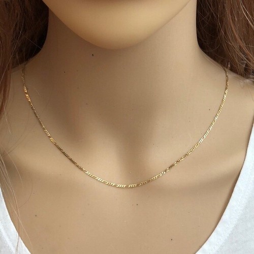 14K Solid Yellow Gold Figaro Chain 20" - Width 1.4 MM - C116 - Picture 2 of 5