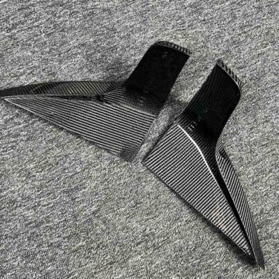 2PCS Carbon Fiber Rear Bumper Diffuser Lip Canards Fins Fit For Tesla Model 3