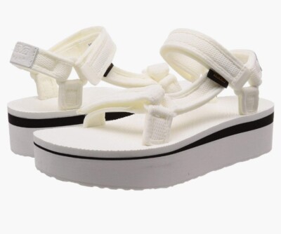 Teva Flatform Universal Mesh Print Platform Sandal White US size