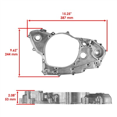 Caltric Right Side Crankcase Cover With Gasket Kit | Compatible With 2004-2005 Honda TRX450R Sportrax 450R | Replaces 11330-HP1-670