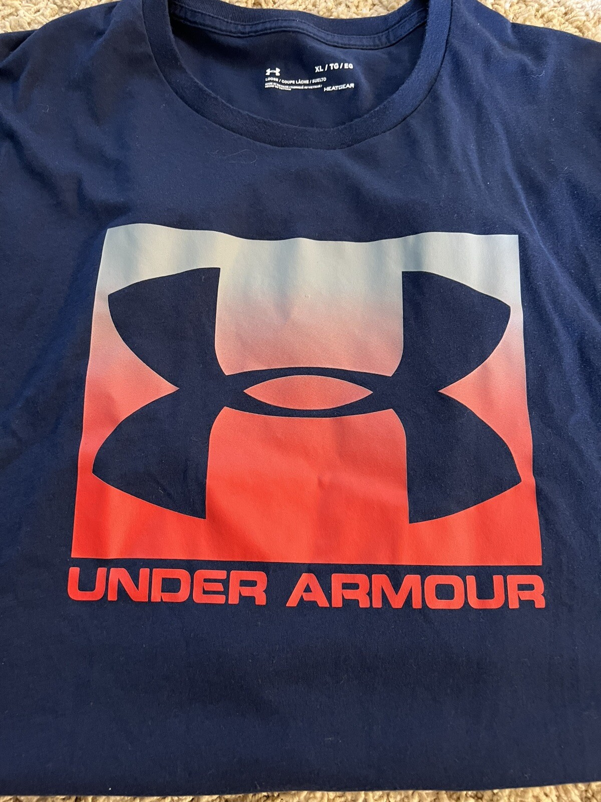 Under Armour Round Neck T-Shirt Size XL Heather Blue Training