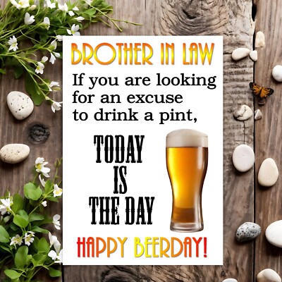 Brother In Law Funny Birthday Card Rude Joke Humour for Him Men Male ...
