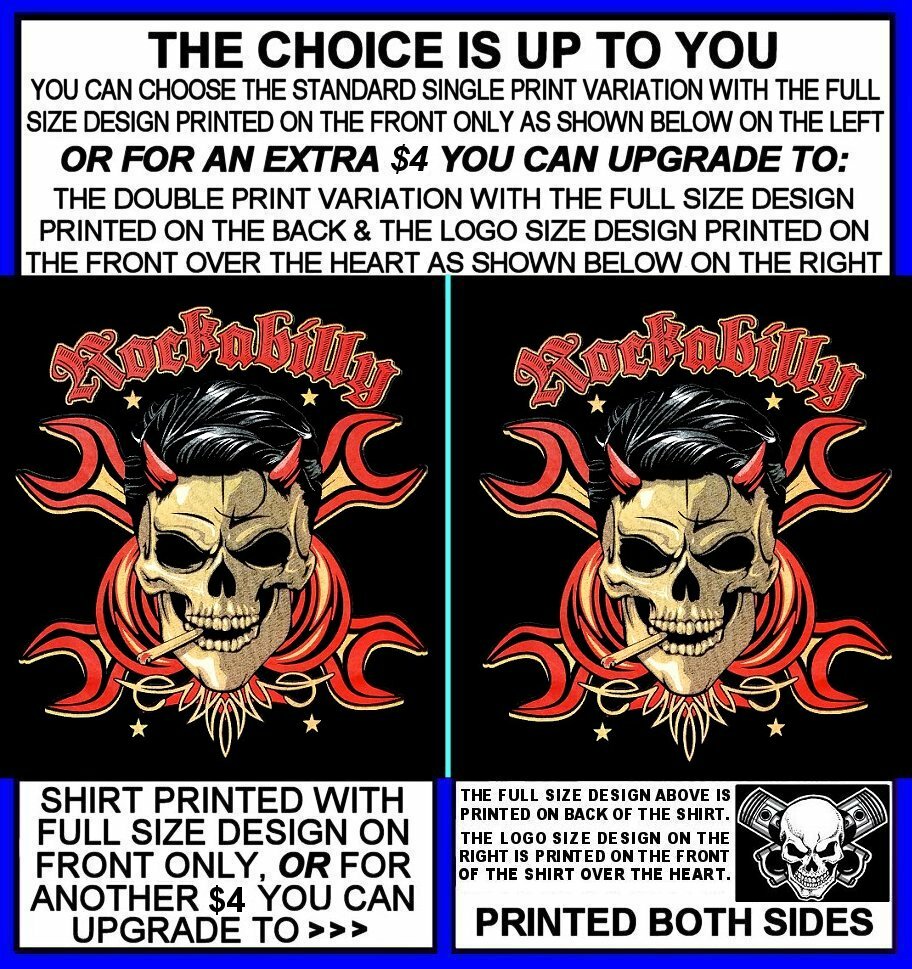 ROCKABILLY GREASER SKULL CROSSED WRENCHES ROCK N ROLL CAR CULTURE TANK