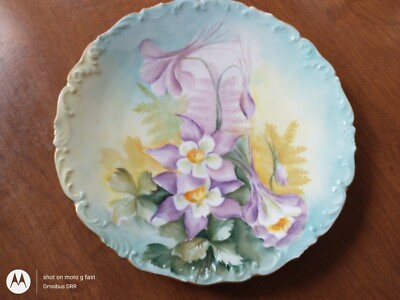 T&V Depose France Porcelain Plate Hand-painted Floral Antique 
